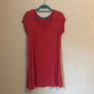 Causal orange t-shirt dress